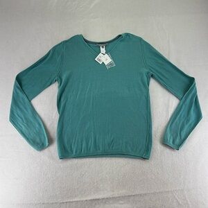 NWT Bonpoint Long Sleeve Pullover Sweater Womens Size 12 Blue 100% Cotton